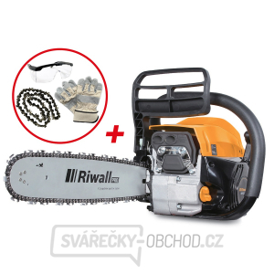 Riwall PRO RPCS 5140 SET řetězová pila s benzinovým motorem 49 ccm + náhradní řetěz + rukavice + ochranné brýle