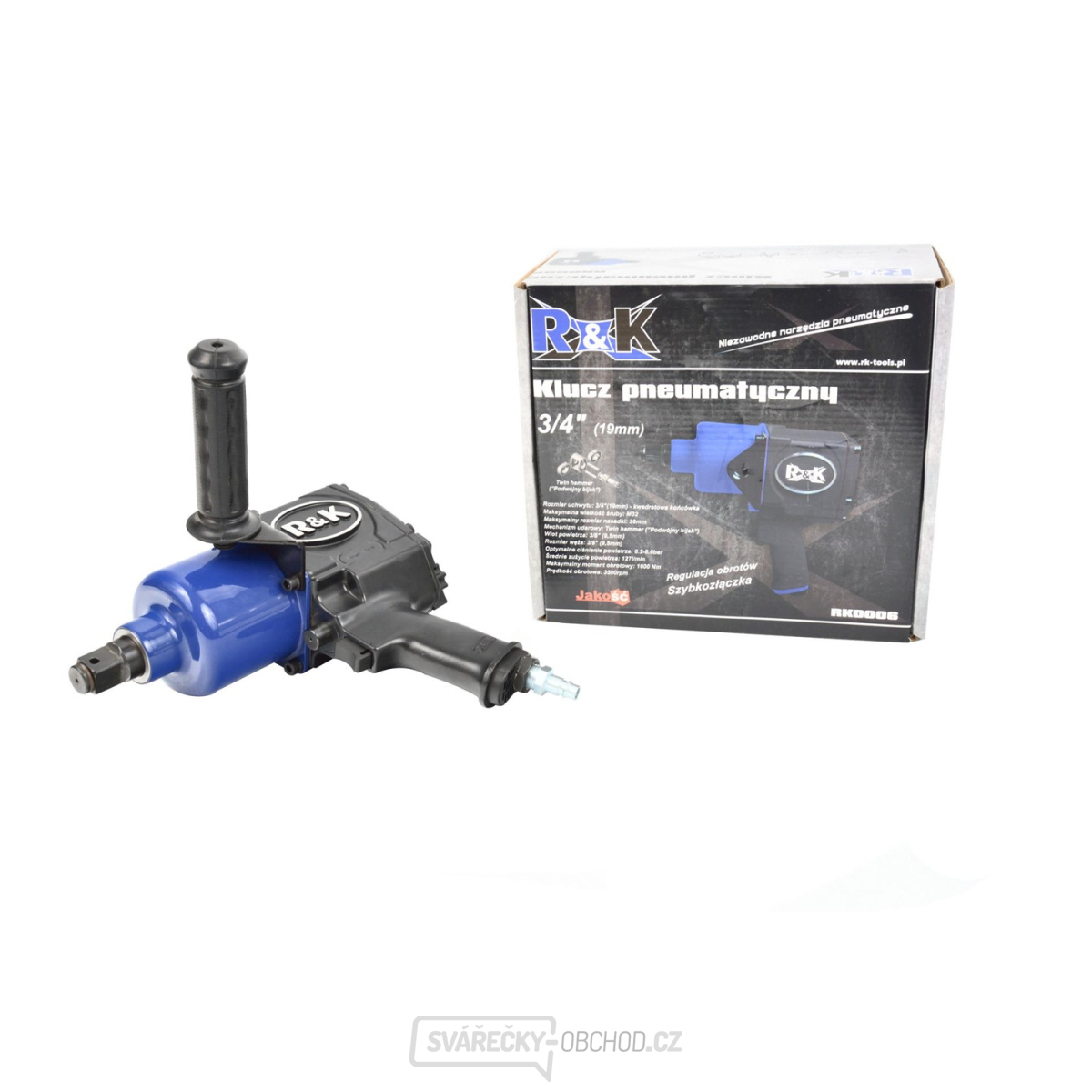 Pneumatický rázový utahovák 3/4", 1500NM, 8 BAR GEKO