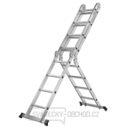 Víceúčelový kloubový žebřík 4,7m + 2 ks železné plošiny GEKO náhled