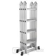 Víceúčelový kloubový žebřík 4,7m + 2 ks železné plošiny GEKO náhled