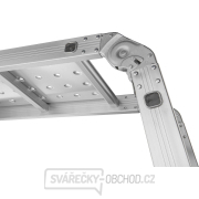 Víceúčelový kloubový žebřík 4,7m + 2 ks železné plošiny GEKO náhled