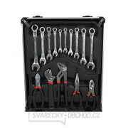 Kufr nářadí 186 dílů, AL konstrukce, rozbitý kufr GEKO náhled