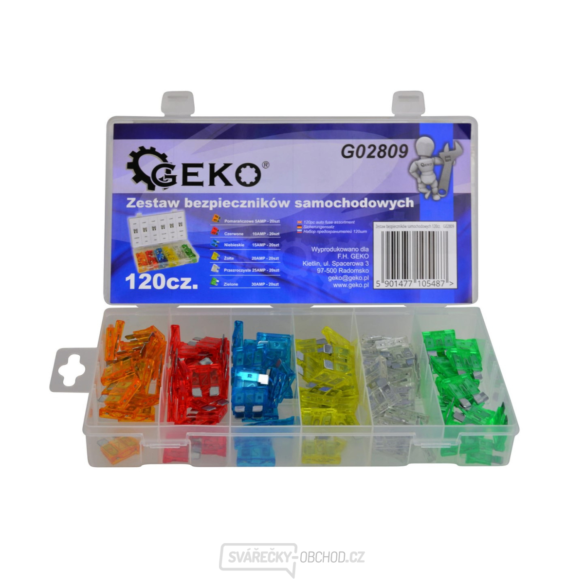 Sada pojistek do auta GEKO, 120ks