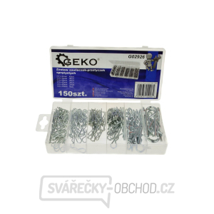 Pružinové závlačky, sada 150 ks, 6 rozměrů GEKO Pružinové závlačky, sada 150 ks, 6 rozměrů GEKO gallery main image