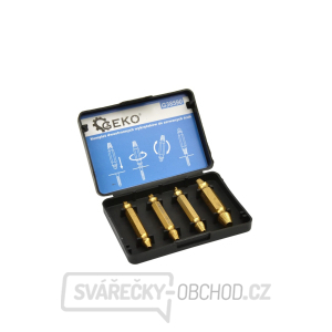 Sada oboustranných vytahováků zlomených šroubů, 4 ks. GEKO Sada oboustranných vytahováků zlomených šroubů, 4 ks. GEKO gallery main image