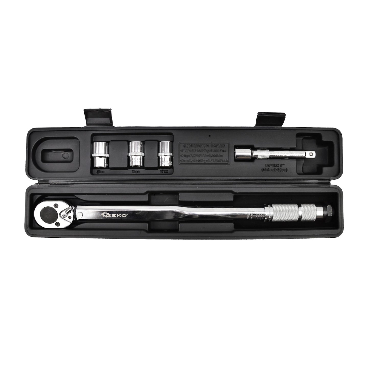 Klíč momentový 1/2  28-210 Nm s příslušenstvím GEKO G10064