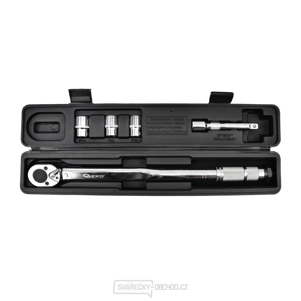 Klíč momentový 1/2 " 28-210 Nm s příslušenstvím GEKO