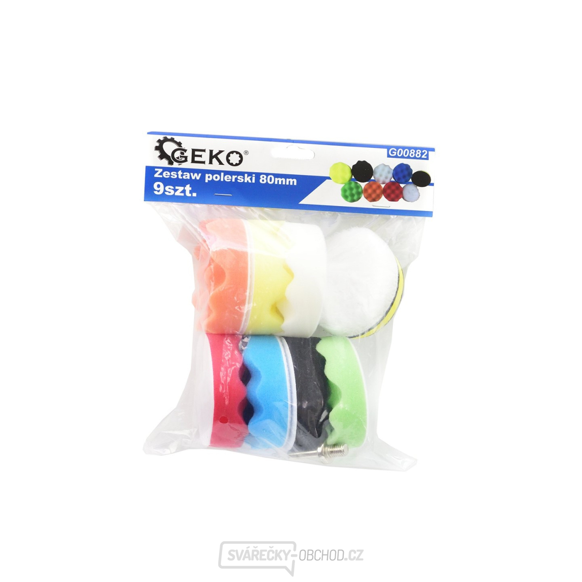 Sada nástavců na leštění 80 mm, 9ks GEKO