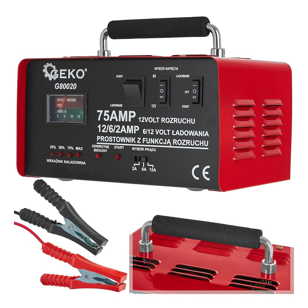 Levně Nabíječka autobaterií 120Ah, 6/12V, 75A GEKO G80020