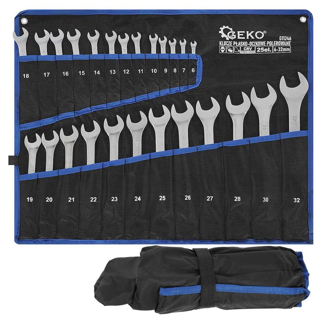 Sada klíčů očkoplochých, 25ks, 6-32mm GEKO G11246