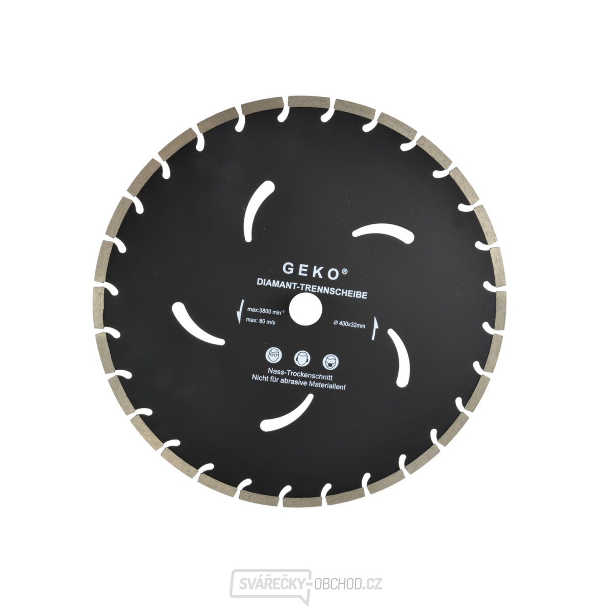 Kotouč diamantový řezný segmentový GEKO, 400x10x32mm 