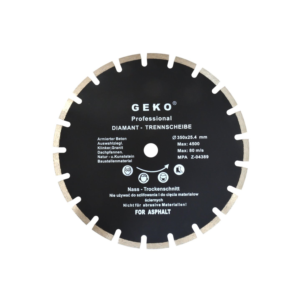 Levně Kotouč diamantový řezný segmentový GEKO, 350x10x25,4mm G00279