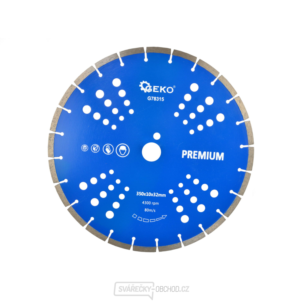Kotouč diamantový řezný segmentový GEKO, 350x10x32mm