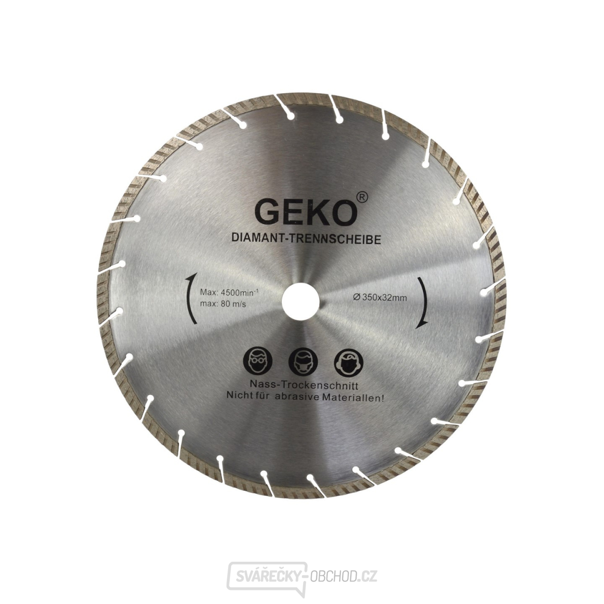 Kotouč diamantový řezný turbo-segmentový GEKO, 350x10x32mm 