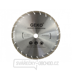 Kotouč diamantový řezný turbo-segmentový GEKO, 350x10x32mm 