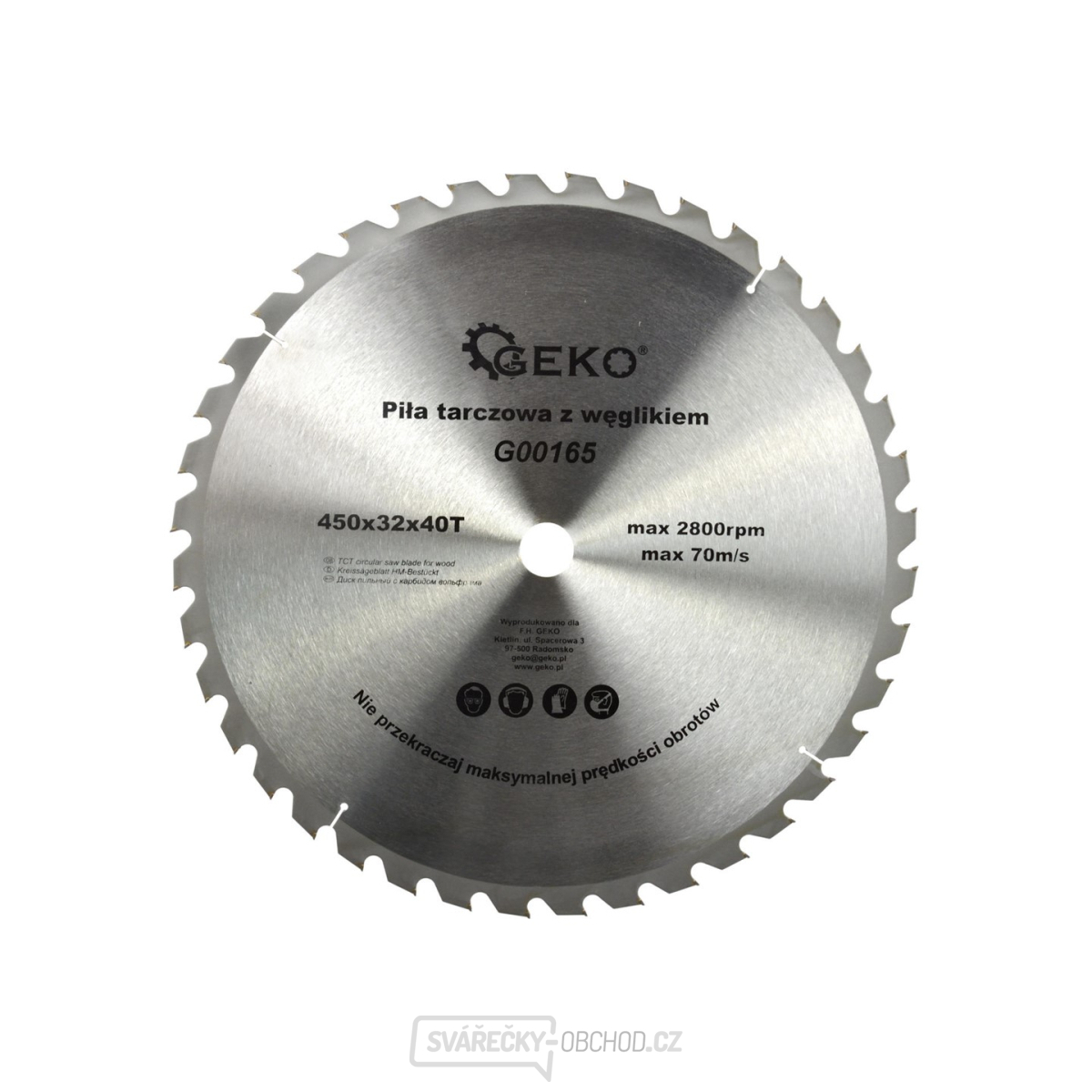 Kotouč pilový vidiový GEKO, 450x32x40T  Kotouč pilový vidiový GEKO, 450x32x40T  gallery main image