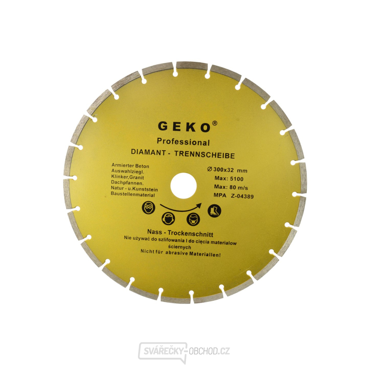 Kotouč diamantový řezný segmentový, 300x8x32mm GEKO