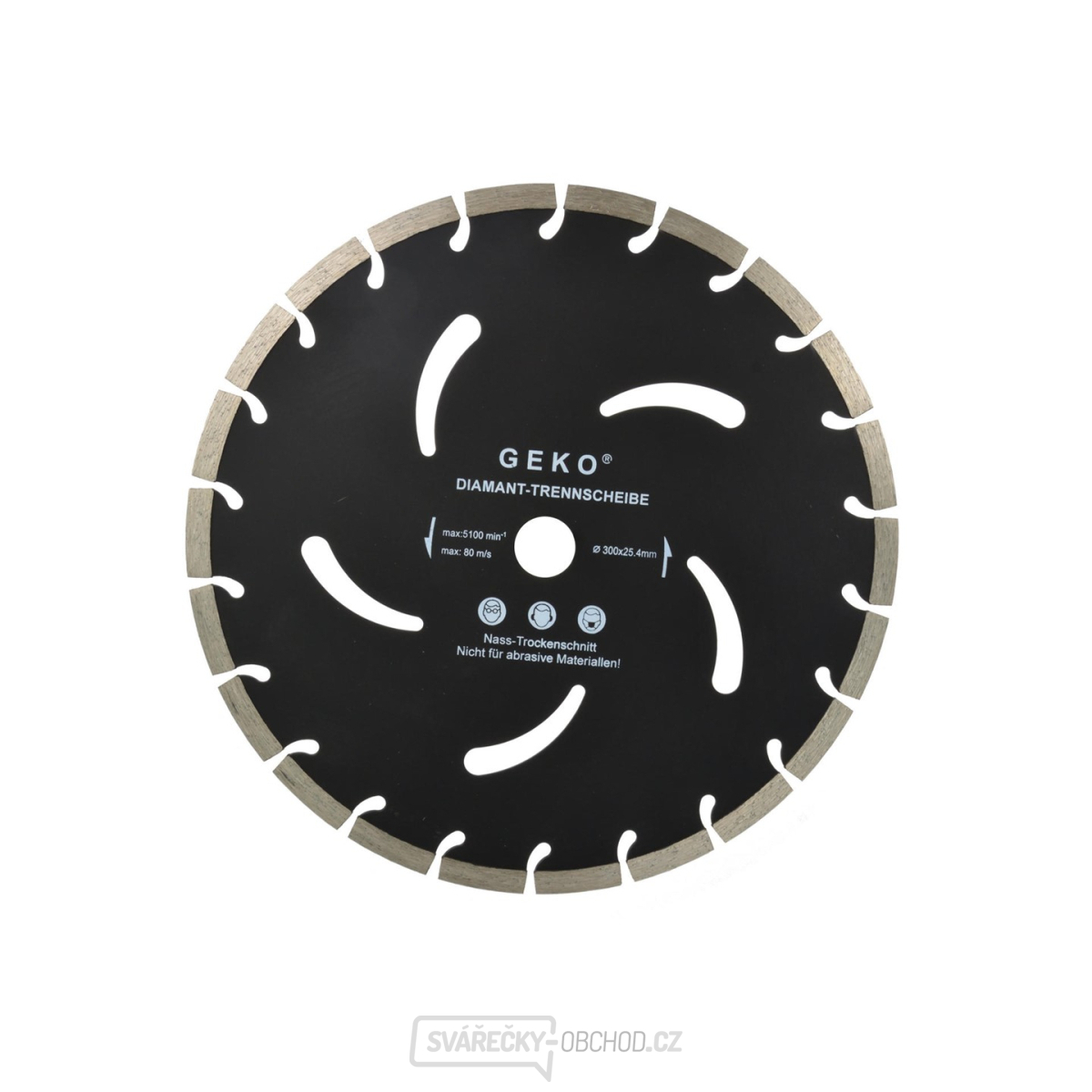 Kotouč diamantový řezný segmentový GEKO, 300x10x25,4 mm