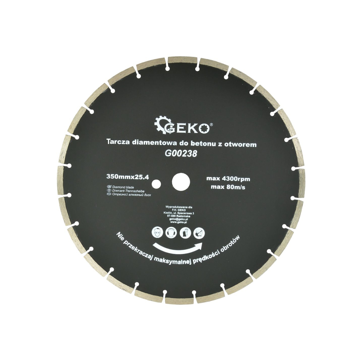 Levně Kotouč diamantový řezný segmentový GEKO, 350x8x25,4mm G00238