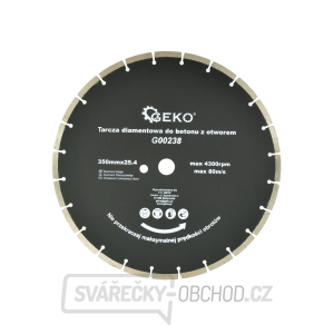 Kotouč diamantový řezný segmentový GEKO, 350x8x25,4mm  gallery main image