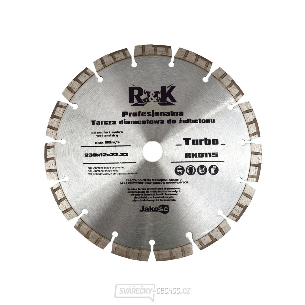 Kotouč diamantový lisovaný za studena GEKO 230x12x22.23mm 