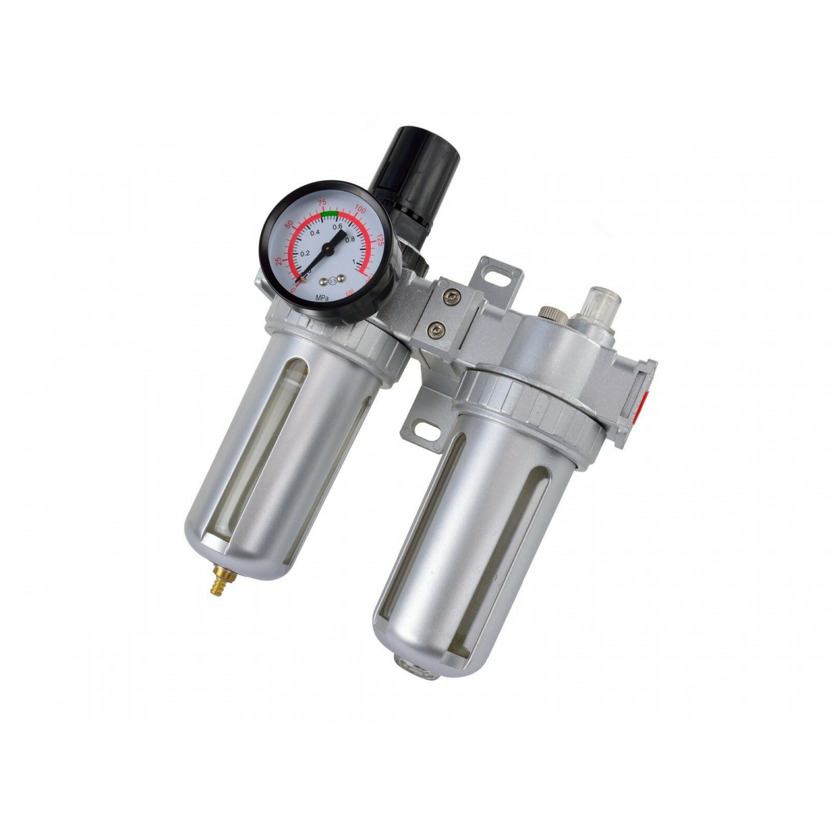 Regulátor tlaku GEKO s filtrem a manometrem a přim. oleje, max. prac. tlak 10bar