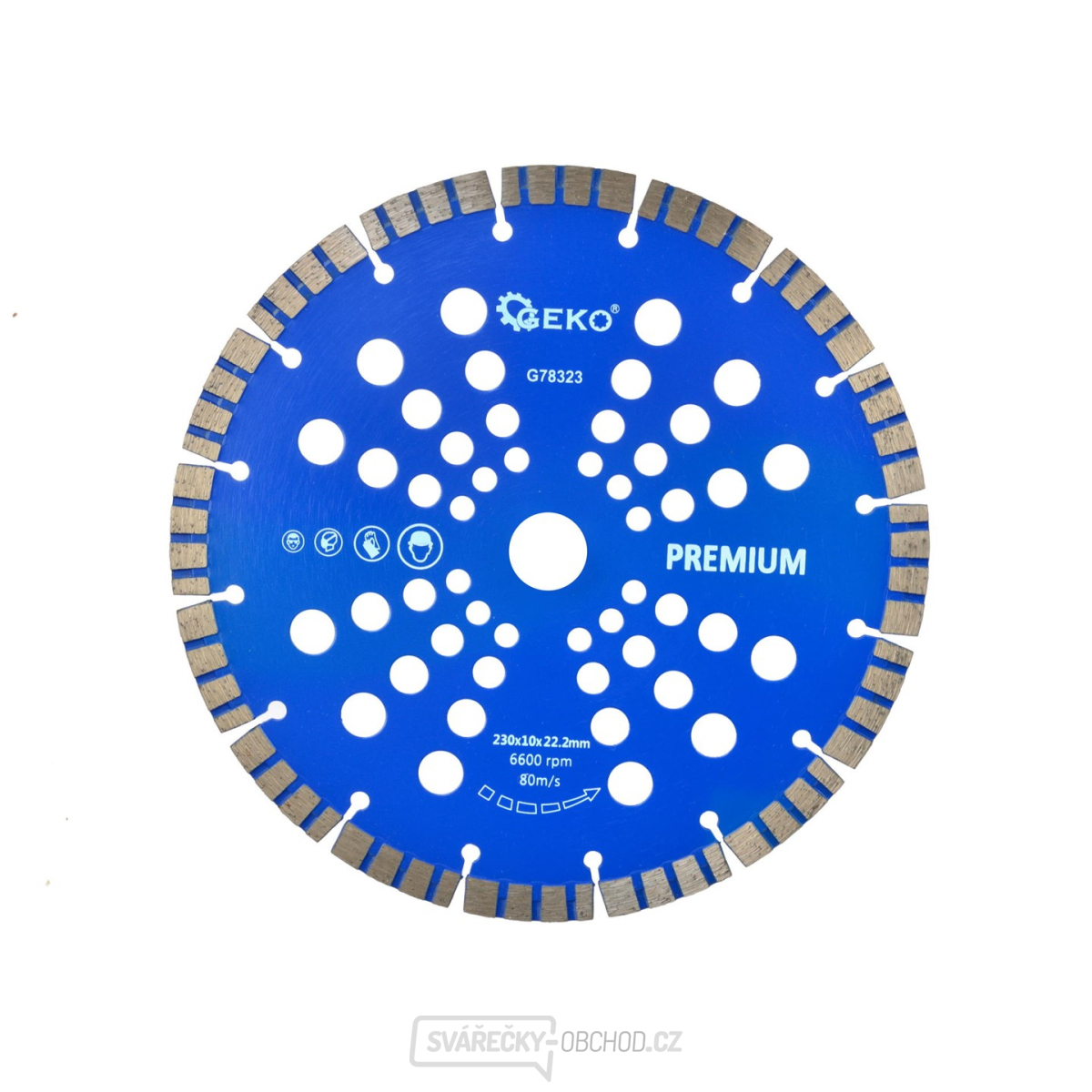 Kotouč diamantový řezný turbo-segmentový GEKO, 230x10x22mm 
