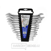 Klíče ploché saténové, sada 12ks, 6-32mm, plast. držák GEKO gallery main image