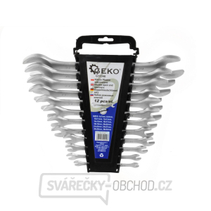 Klíče ploché saténové, sada 12ks, 6-32mm, plast. držák GEKO gallery main image