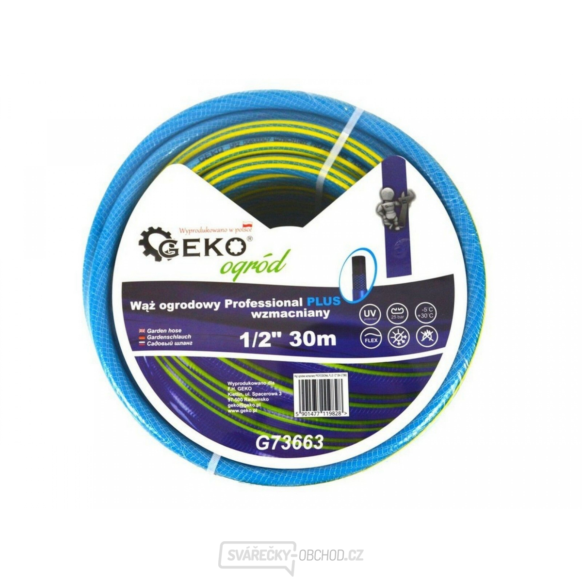 Hadice zahradní PROFESSIONAL PLUS modrá 1/2", 30 m GEKO