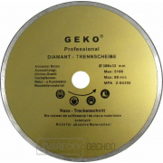 Kotouč diamantový řezný celoobvodový, 300x8x32mm GEKO Kotouč diamantový řezný celoobvodový, 300x8x32mm GEKO gallery main image
