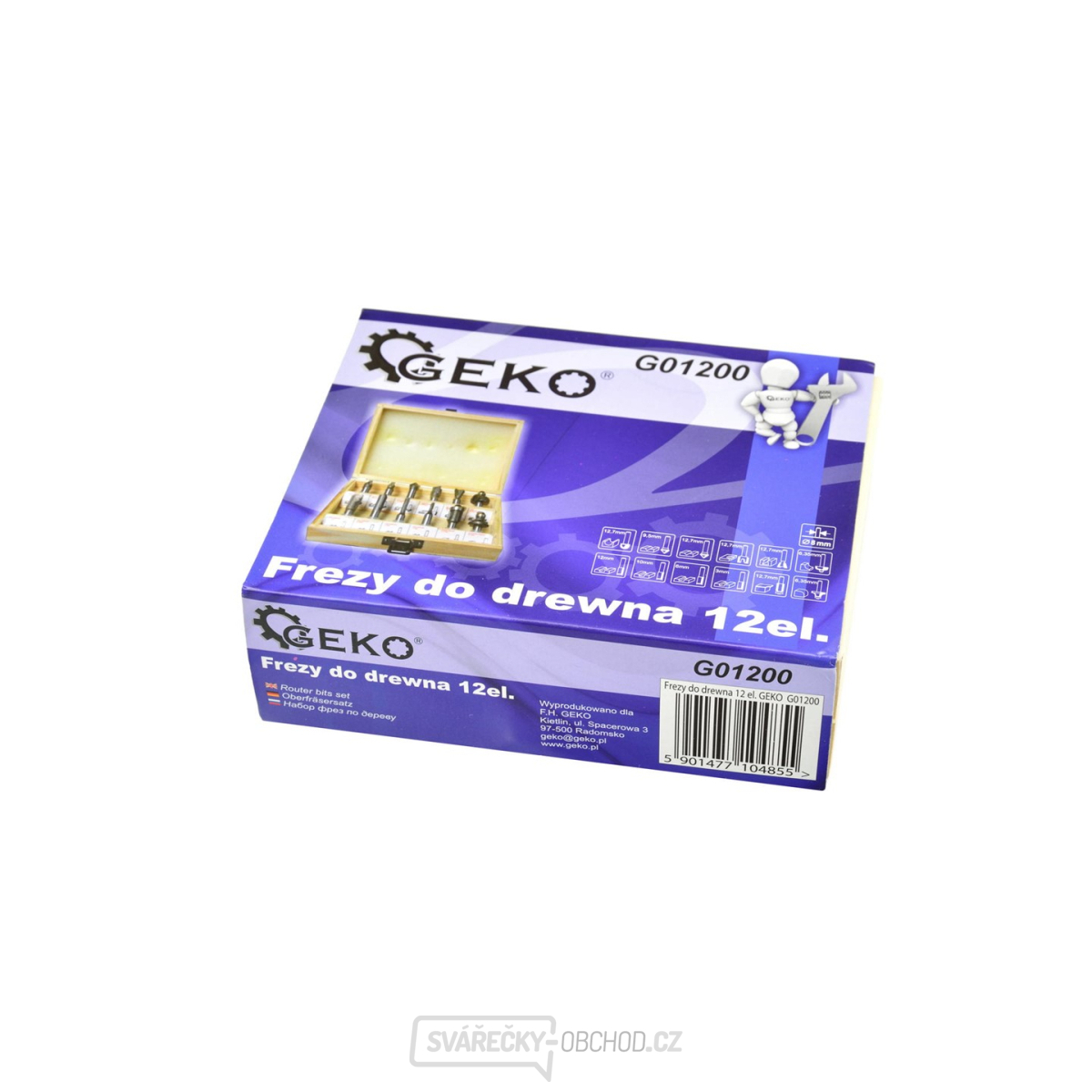 Frézy tvarové do dřeva 12ks GEKO, 8mm