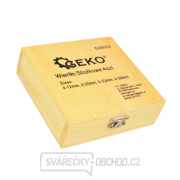 Vrtáky stupňovté GEKO, sada 4ks, 4-12mm, 4-20mm, 4-32mm, 4-39mm, dřevěná kazeta, TiN  Vrtáky stupňovté GEKO, sada 4ks, 4-12mm, 4-20mm, 4-32mm, 4-39mm, dřevěná kazeta, TiN  náhled