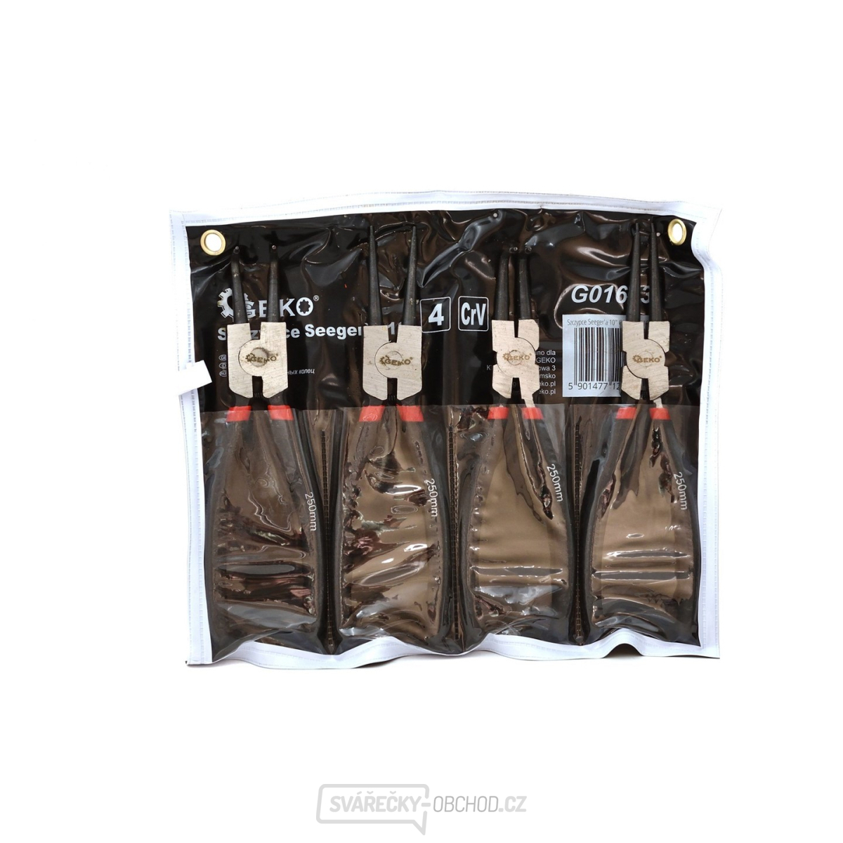 Kleště seeger sada 4ks GEKO, přímé a zahnuté, 250 mm