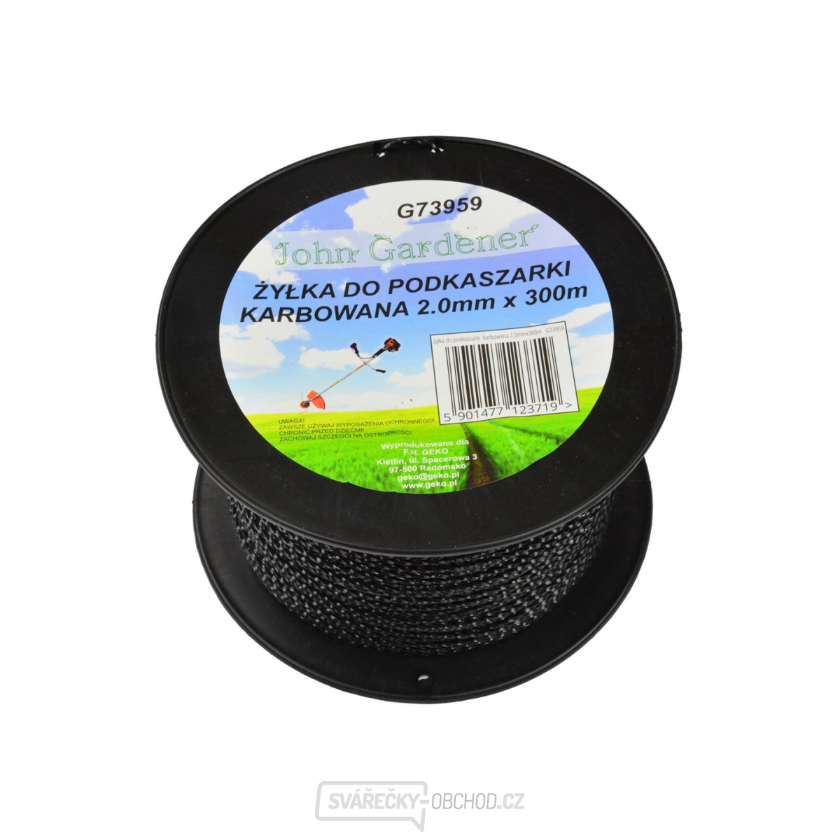 Struna do sekačky GEKO, 2,0mm x 300m, zvlněný profil 