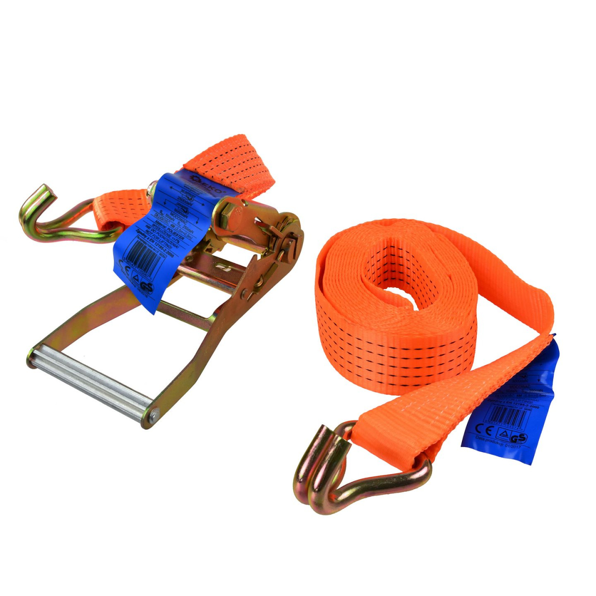 Levně Popruh upínací s ERGO ráčnou a hákem GEKO, 6m/5T/50mm G02356