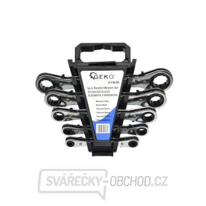 Klíče ráčnové očkové GEKO, sada 5ks, 6-22mm, plast. držák  Klíče ráčnové očkové GEKO, sada 5ks, 6-22mm, plast. držák  gallery main image