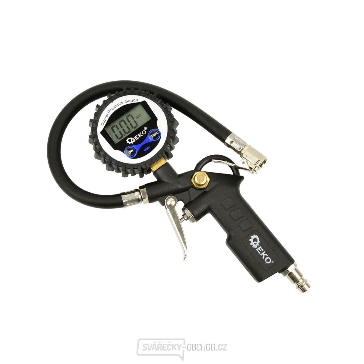 Pistole na dofukování kol s digitálním tlakoměrem GEKO