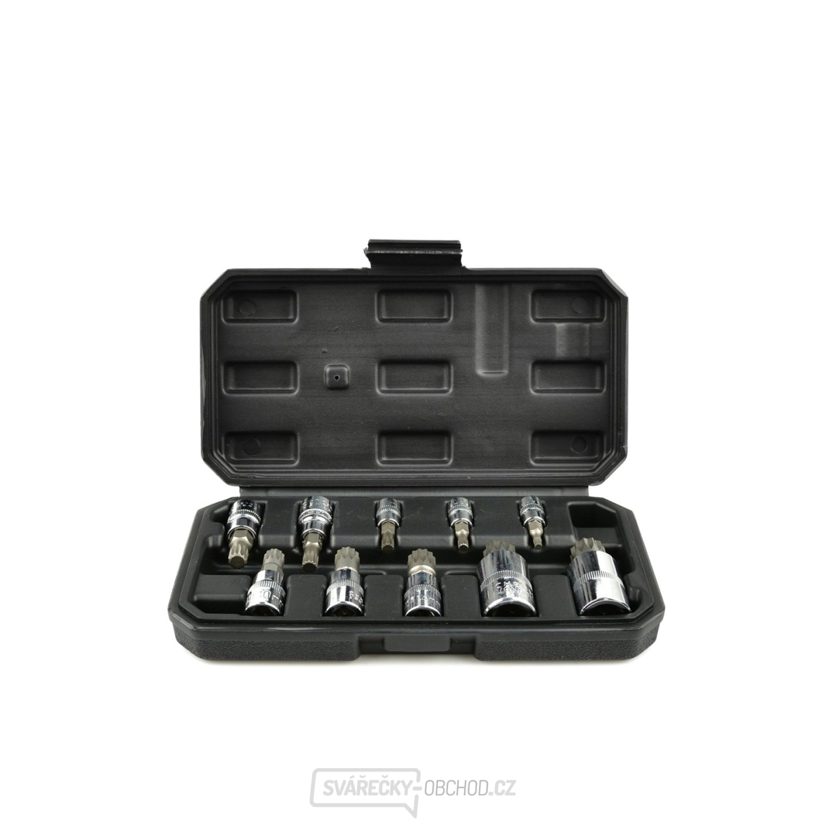 Zástrčné hlavice Torx GEKO 1/4”, 3/8”, 1/2”, M4-M18, sada 10ks 