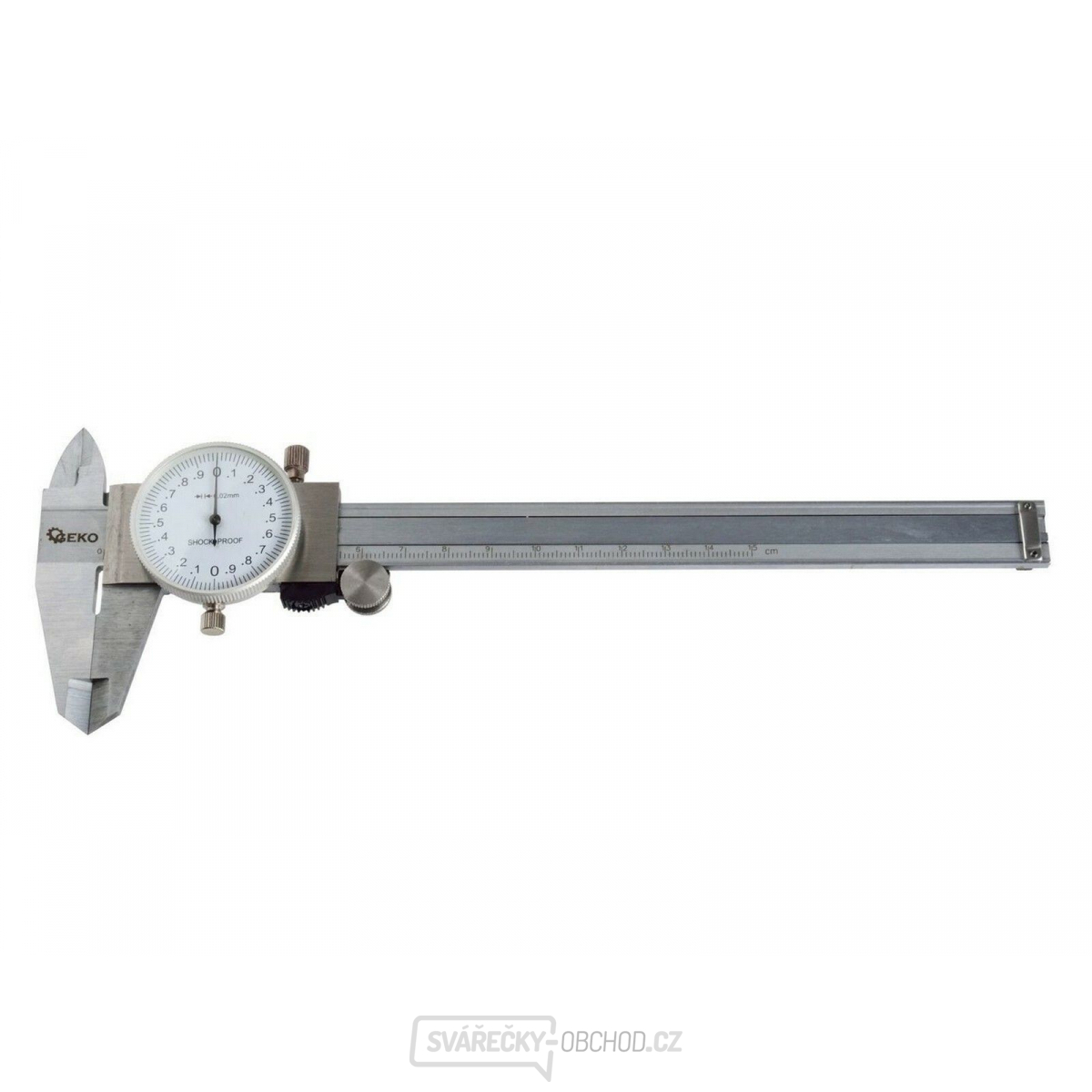Měřítko posuvné kovové, 0-150mm x 0,02, s ciferníkem GEKO