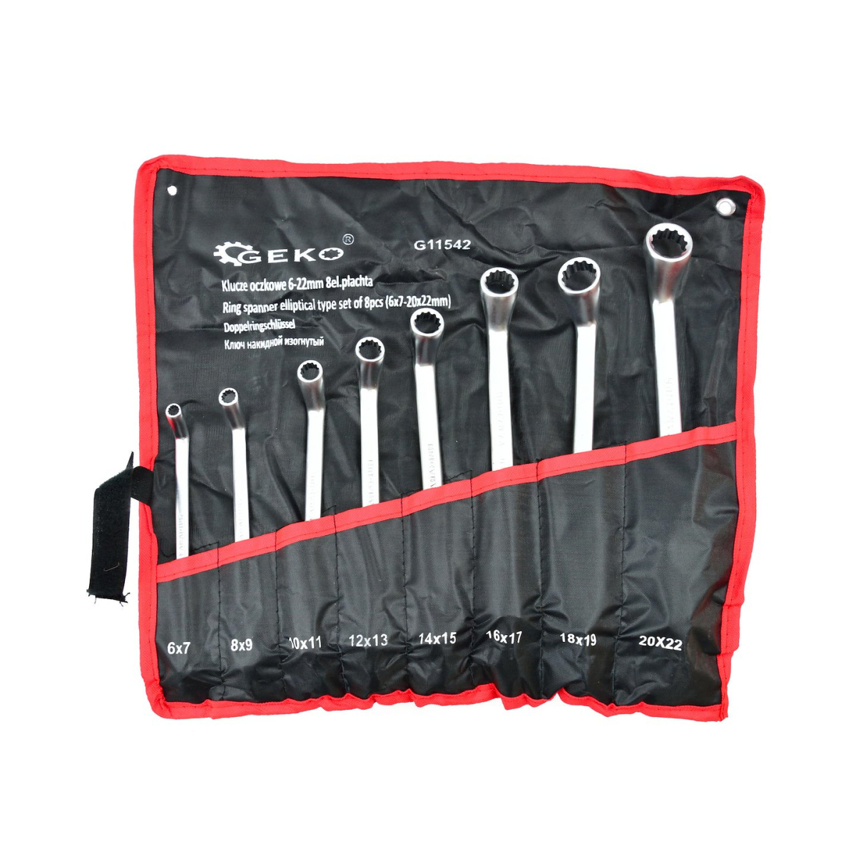 Očkové klíče GEKO, sada 8ks, 6-22mm G11542