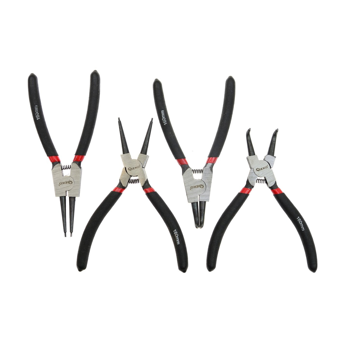 Kleště seeger sada 4ks GEKO, přímé a zahnuté, 160mm G01660