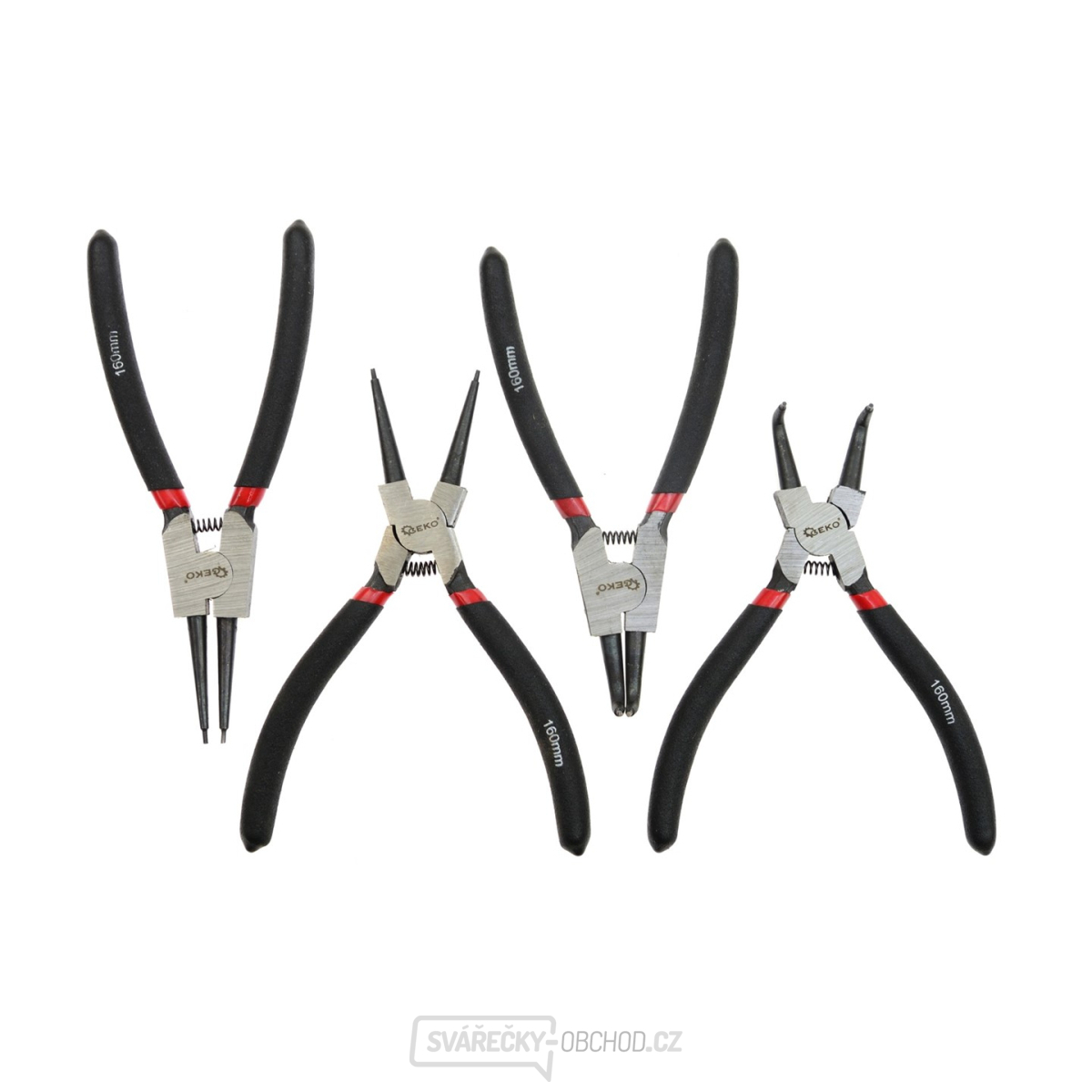Kleště seeger sada 4ks GEKO, přímé a zahnuté, 160mm