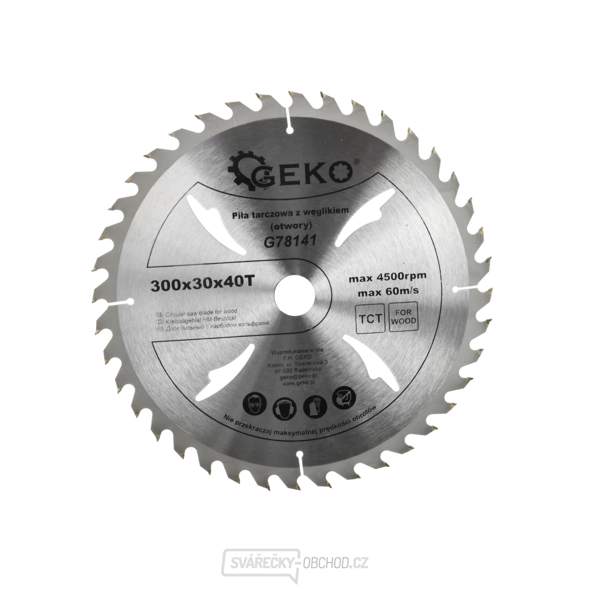 Kotouč pilový do dřeva, 300x30 mm, 40T GEKO Kotouč pilový do dřeva, 300x30 mm, 40T GEKO gallery main image