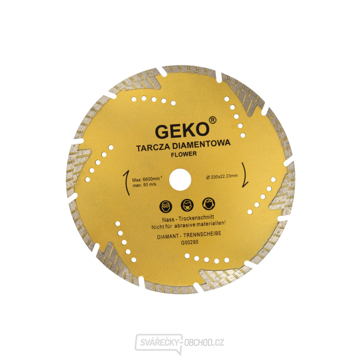 Kotouč diamantový řezný turbo-segmentový GEKO, 230x8x22mm