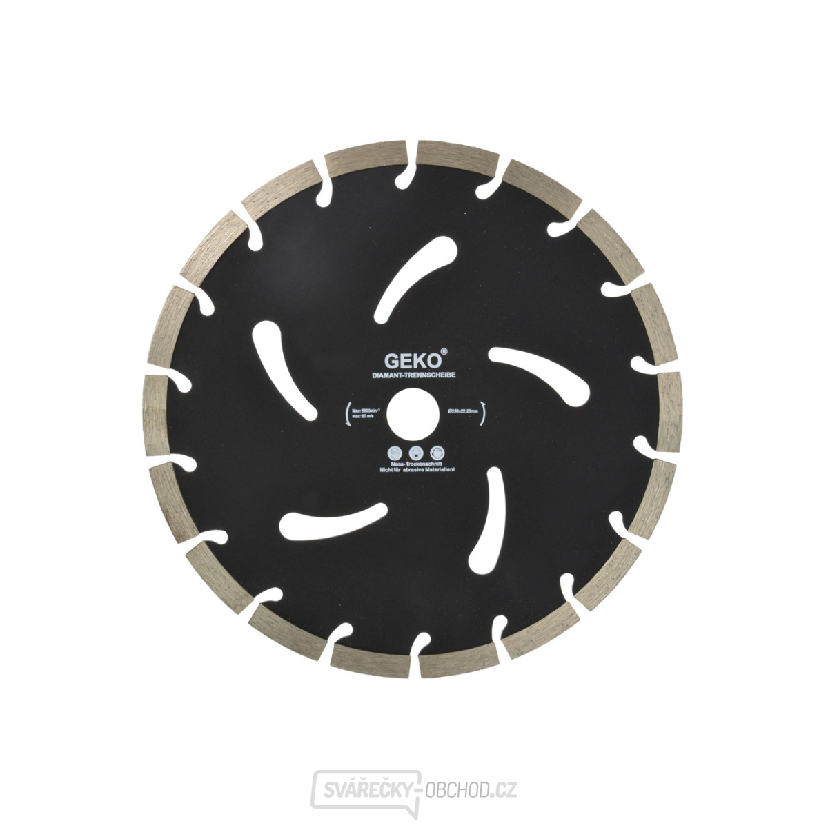 Kotouč diamantový řezný segmentový GEKO, 230x10x22,2mm