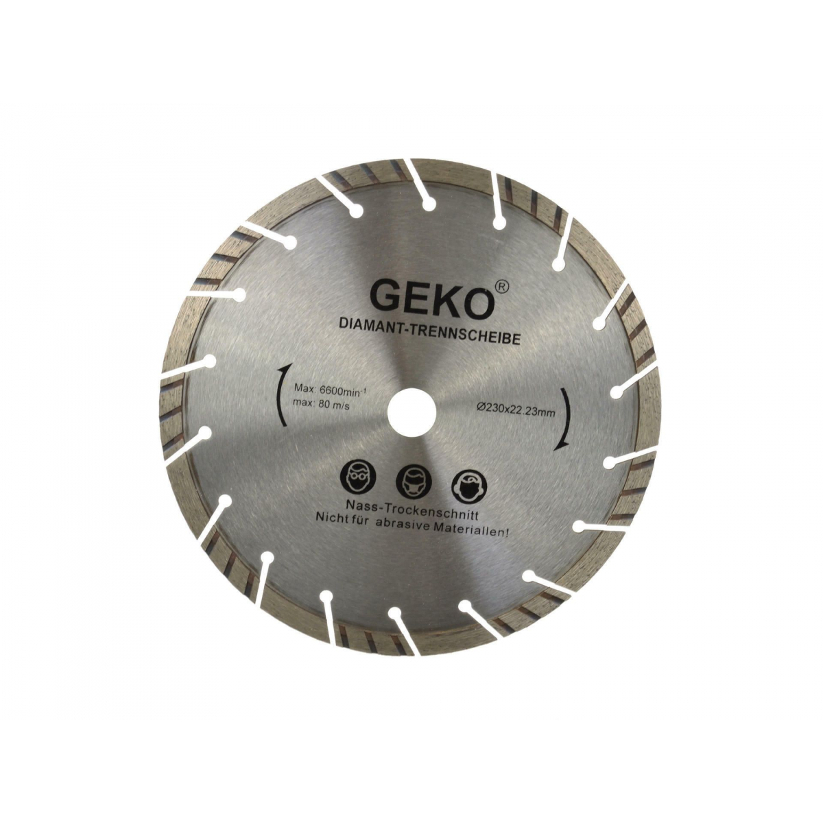 Kotouč diamantový řezný turbo-segmentový GEKO, 230x10x22mm