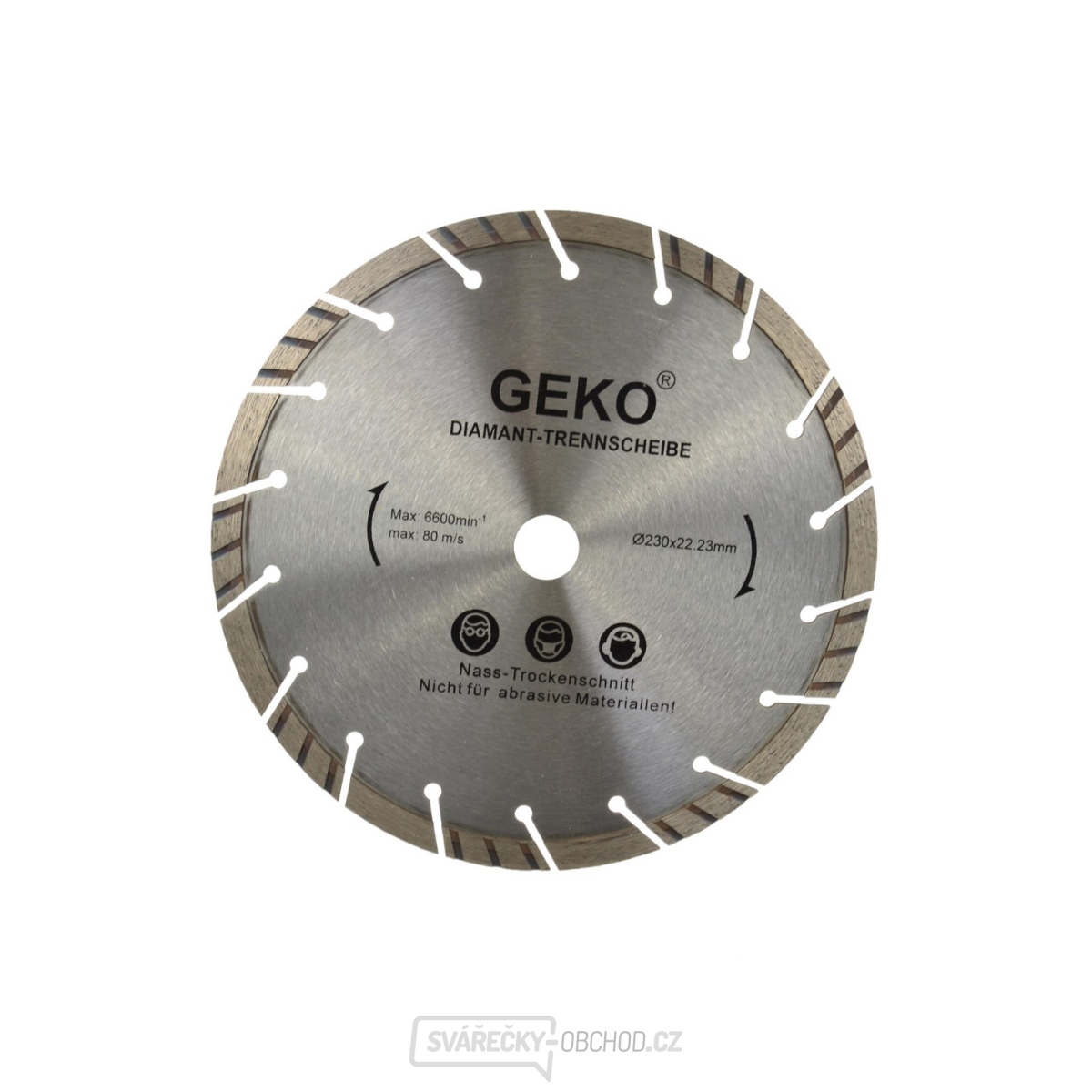 Kotouč diamantový řezný turbo-segmentový GEKO, 230x10x22mm 