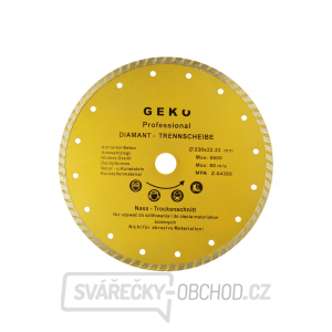 Kotouč diamantový řezný GEKO, TURBO, 230x8x22mm  Kotouč diamantový řezný GEKO, TURBO, 230x8x22mm  gallery main image
