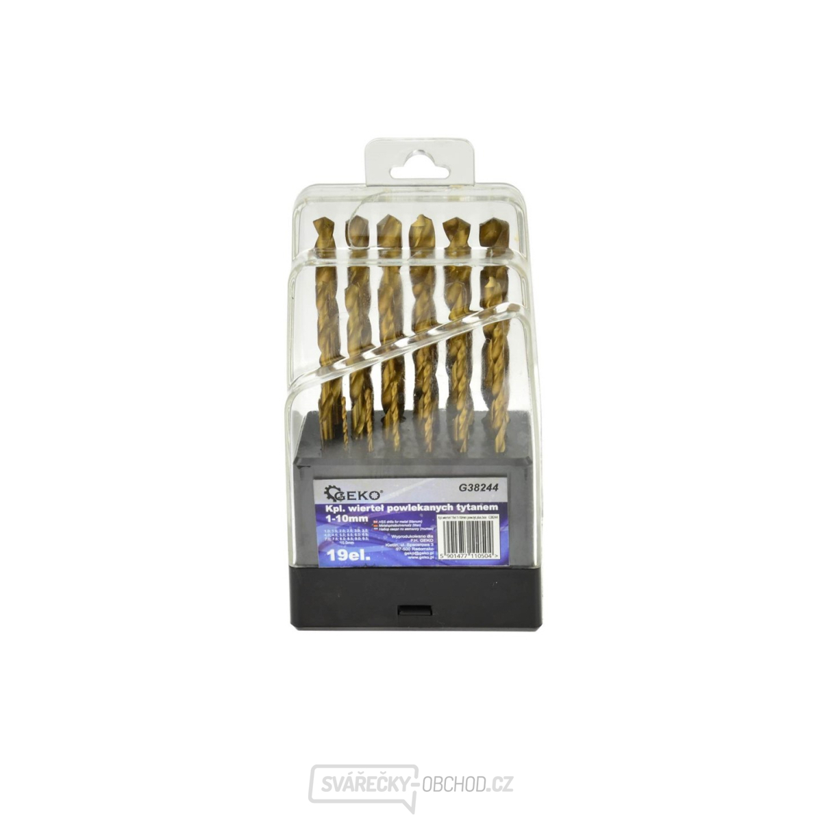 Vrtáky do kovu GEKO, sada 19ks, 1-10mm, po 0,5mm, leštěné  Vrtáky do kovu GEKO, sada 19ks, 1-10mm, po 0,5mm, leštěné  gallery main image